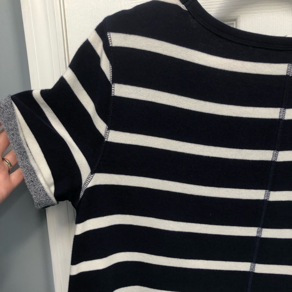 Gap Dress Nautical Mariner Navy White Stripe pockets Short Sleeve Preppy Large - Picture 12 of 15